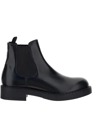 Prada Chelsea Boots, male, , Size: 5 1/2 US Elegant Chelsea Boots Patent Leather Style