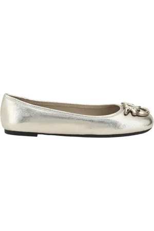 Pinko Ballerinas, female, , Size: 8 US Metallic Finish Ballerinas with Iconic Logo