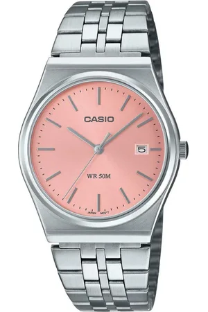 Casio Watches, female, , Size: ONE SIZE Silver Steel Watch Quartz Analog Pink