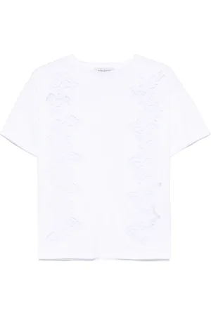 ERMANNO SCERVINO T-Shirts, female, , Size: S Crew Neck T-shirt with Sheer Panels