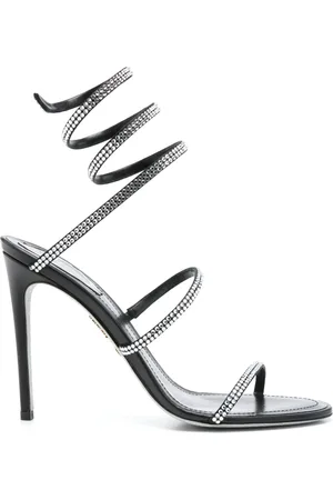 RENE CAOVILLA High Heel Sandals, female, , Size: 6 US Crystal Embellished Spiral Sandals