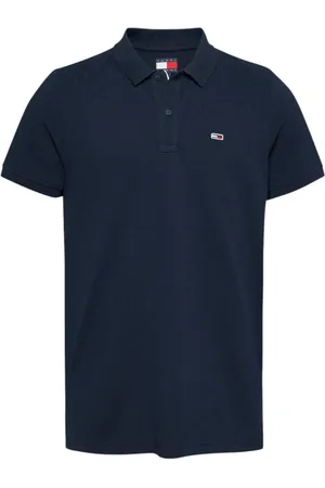 Tommy Hilfiger Polo Shirts, male, , Size: L Plain Polo Shirt Spring/Summer