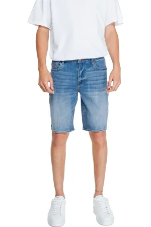 Armani Exchange Denim Shorts, male, , Size: W30 Cotton Shorts with Zip Fastening