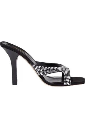 PARIS TEXAS Heeled Mules, female, , Size: 10 US Crystal Stiletto Mules