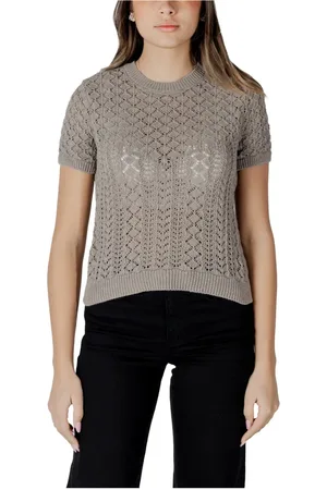 ONLY Round-neck Knitwear, female, , Size: M Plain Round Neck T-shirt