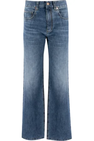 Brunello Cucinelli Wide Jeans, female, , Size: S Vintage High-Waisted Straight Jeans