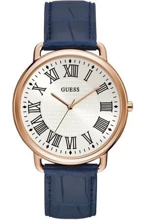 Guess Watches, male, , Size: ONE SIZE Leather Analog Watch
