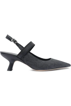 vic matiè Pumps, female, , Size: 8 US Denim Slingback Sandals with Ankle Strap