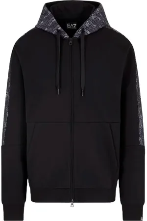 EA7 Zip-throughs, male, , Size: L Sweater with Hood and Zipper