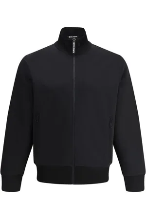 Palm Angels Zip-throughs, male, , Size: XL Ribbed High Neck Zip Sweatshirt