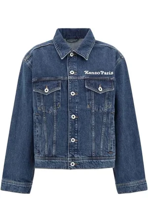 Kenzo Denim Jackets, female, , Size: XS Embroidered Logo Denim Jacket