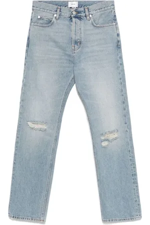 haikure Straight Jeans, male, , Size: W33 Light Ripped Denim Jeans
