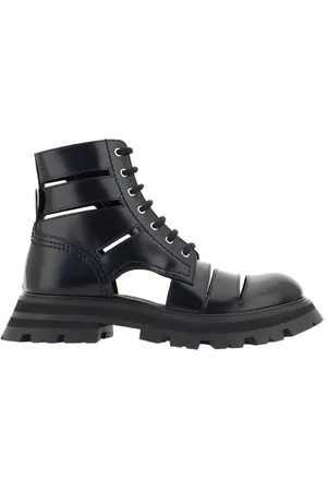 Alexander McQueen Lace-up Boots, female, , Size: 8 US Cut-out Combat Boots