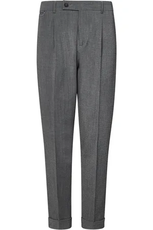 LOW BRAND Suit Trousers, male, , Size: W42 Grey Wool Blend Tailored Trousers