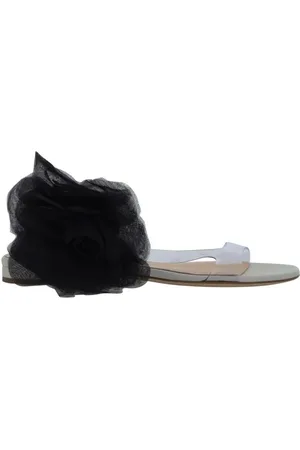 MAGDA BUTRYM Flat Sandals, female, , Size: 10 US Transparent PVC Sandals with Maxi Flower