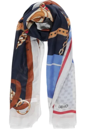 Liu Jo Scarves, female, , Size: ONE SIZE Blue Chain Print Scarf