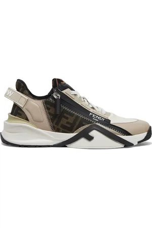 Fendi Sneakers, male, , Size: 9 US Beige Sneakers with FF Details