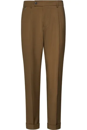 LOW BRAND Suit Trousers, male, , Size: W32 Wool Carrot Fit Trousers