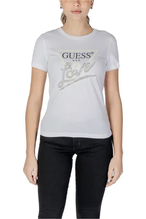 Guess T-Shirts, female, , Size: M Stylish Printed Round Neck T-shirt