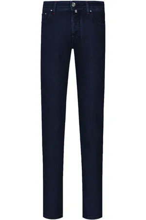 Jacob Cohen Slim-fit Jeans, male, , Size: W33 Denim Jeans with Leather Patch
