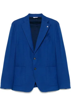 Manuel Ritz Blazers, male, , Size: L Buttoned Jacket with Rear Vents