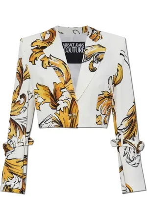 VERSACE Blazers, female, , Size: 2XS Short jacket with Barocco print