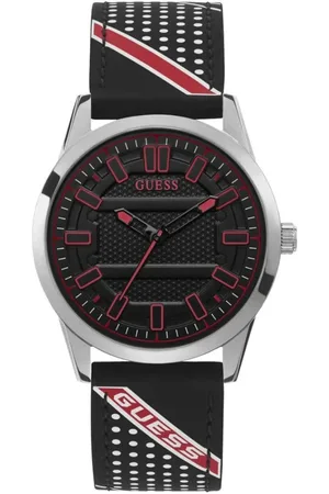 Guess Watches, male, , Size: ONE SIZE Silicone Quartz Analog Watch