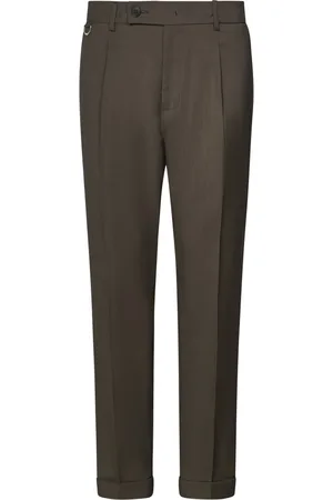 LOW BRAND Suit Trousers, male, , Size: W42 Wool Carrot Fit Trousers