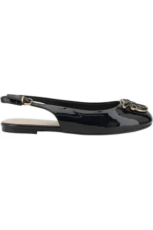 Pinko Ballerinas, female, , Size: 8 US Glossy Patent Leather Ballerinas with Gold Strap