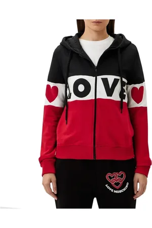 Moschino Zip-throughs, female, , Size: S Cotton Zip-Up Sweatshirt with Logo