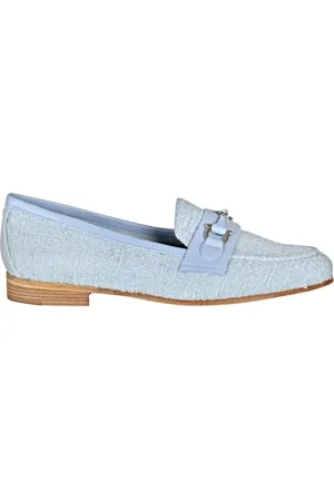 ROBERTO FESTA Loafers, female, , Size: 7 US Tweed Moccasins Leather Trim Round Toe