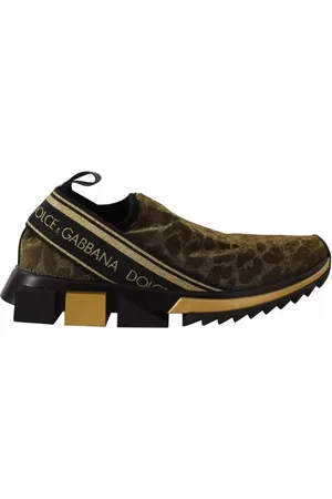 Dolce & Gabbana Sneakers, female, , Size: 10 1/2 US Glitter Leopard Slip-On Sneakers