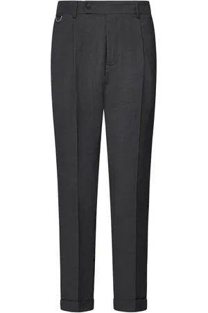 LOW BRAND Suit Trousers, male, , Size: W42 Grey Wool Trousers Comfort Style