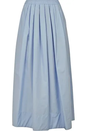 8PM Midi Skirts, female, , Size: M Flared Poplin Skirt with Elastic Waist