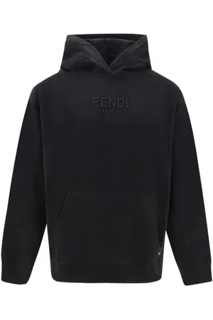 Fendi Hoodies, male, , Size: M Embroidered Logo Hoodie with Kangaroo Pocket