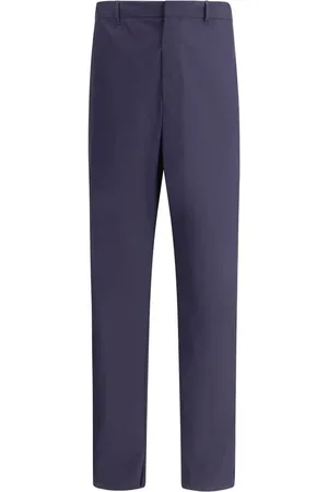 Prada Straight Trousers, male, , Size: L Cotton Trousers with Front Zipper