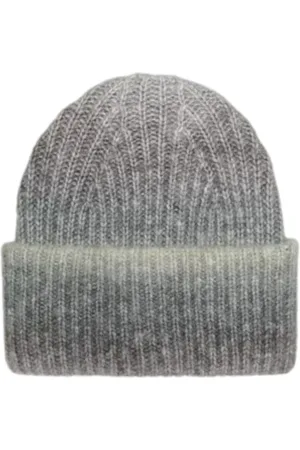 ONLY Beanies, female, , Size: ONE SIZE Grey Ribbed Beanie Hat