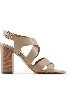 Made in italia High Heel Sandals, female, , Size: 10 US Beige Leather Sandals with Adjustable Buckle
