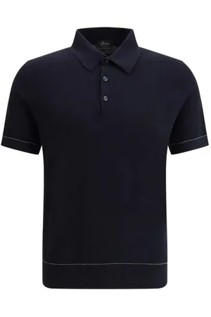 BRIONI Polo Shirts, male, , Size: M Slim Fit Knitted Polo Shirt Short Sleeves