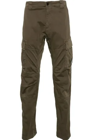 C.P. Company Slim-fit Trousers, male, , Size: XL Cargo Trousers with Logo Patch