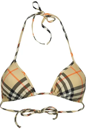 Burberry Bikinis, female, , Size: S Checkered Triangle Bikini Top