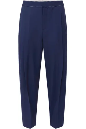 Elisabetta Franchi Straight Trousers, female, , Size: M Cropped Wool Trousers Chic Look