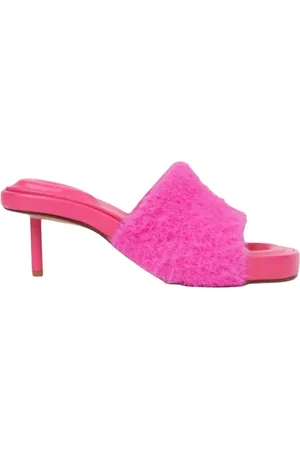 Jacquemus Heeled Mules, female, , Size: 8 US Stiletto Sandals with Fur Strap