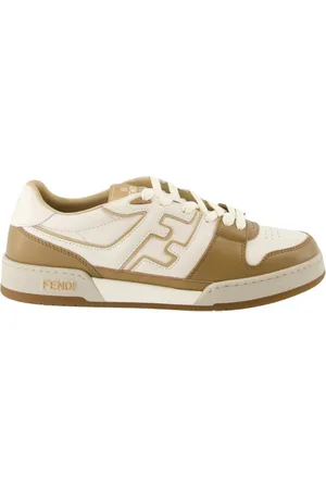 Fendi Sneakers, male, , Size: 8 US Lace-up Sneakers Bicolor Leather Embossed