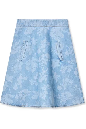 Mads Norgaard Denim Skirts, female, , Size: M Denim Stelly Skirt - Light Denim/Ink Flower