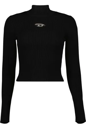 Diesel Turtlenecks, female, , Size: M Ribbed Knit Roll Neck Sweater