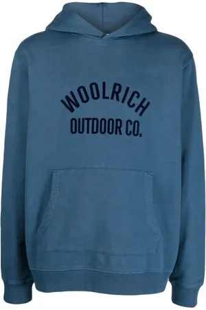Woolrich Hoodies, male, , Size: 2XL Logo-Print Cotton Hoodie