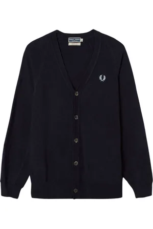 Fred Perry Cardigans, male, , Size: 4XS Lambswool Cardigan Navy Marl-38
