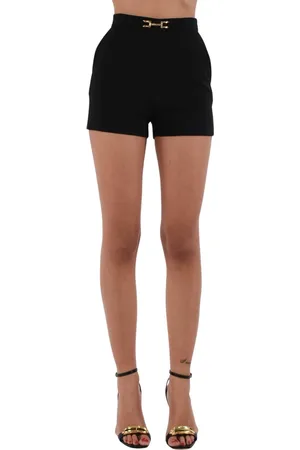 Elisabetta Franchi Short Shorts, female, , Size: M Crêpe shorts with golden details