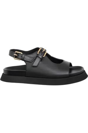 Moschino Flat Sandals, female, , Size: 6 US Adjustable Buckle Sandals, Solid Color
